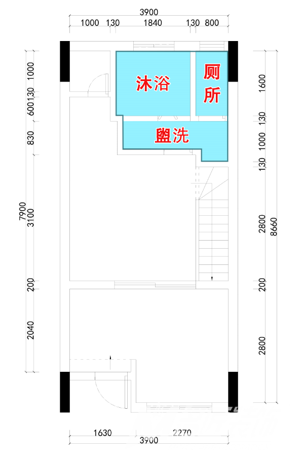 日式风格装修-卫生间平面图